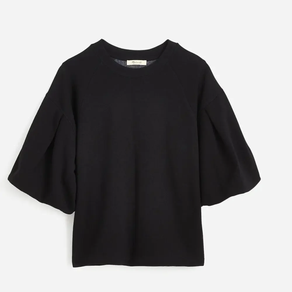 Madewell Puff-Sleeve Sweatshirt Tee Blue Size XXS oversized - Picture 3 of 9